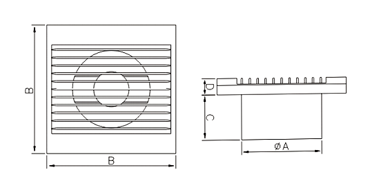 Dimensiuni ventilator casnic Dospel Styl WP