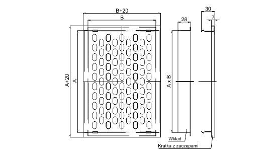 Dimensiuni grila ventilatie Dospel D/TKM