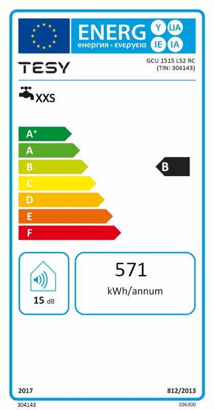 Boiler electric Tesy Compact, GCU 1515 L52 RC, 15 litri, montaj sub chiuveta, clasa B, 304143 - imagine 2