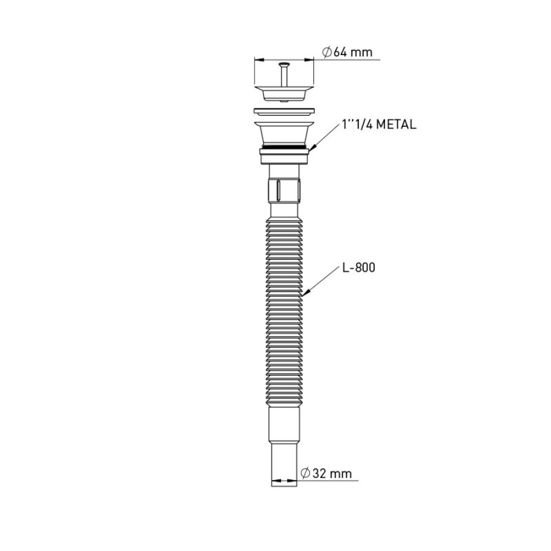 Sifon extensibil 1"1/4, Wirquin Essentiel 30950183 - imagine 2