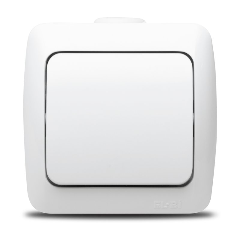 Intrerupator simplu aplicat Elbi Zirve 10A, EL0000447, alb - imagine principală
