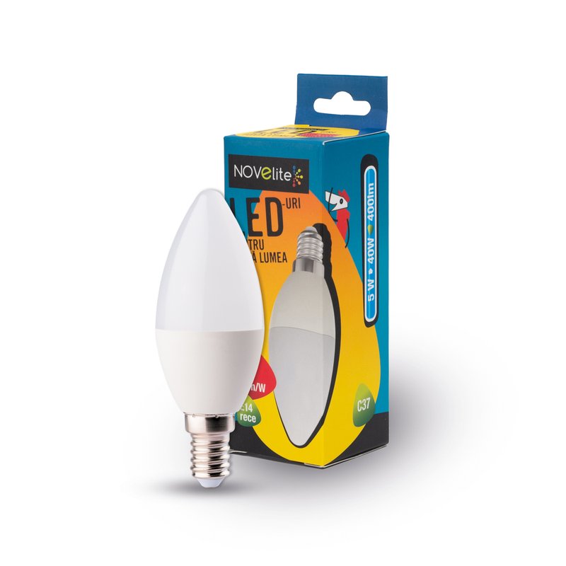 Bec LED lumanare 5W, E14, 6400K, Novelite - imagine principală