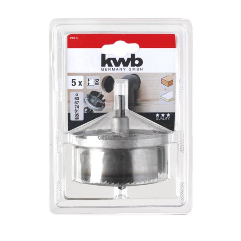 Set 5 carote lemn 60-95 mm, 18 mm adancime taiere, KWB - imagine 3