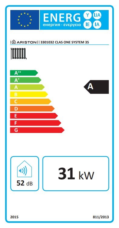 Centrala termica in condensare Ariston CLAS ONE SYSTEM 35, capacitate 35 kW, afisaj LCD, fara ACM, Clasa A+, Silentioasa - imagine 5