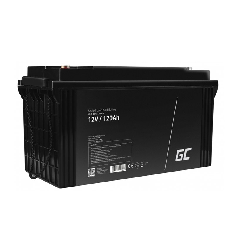 Acumulator plumb acid GreenCell 12V 120AH, terminal B5 (M8), AGM31 - imagine principală