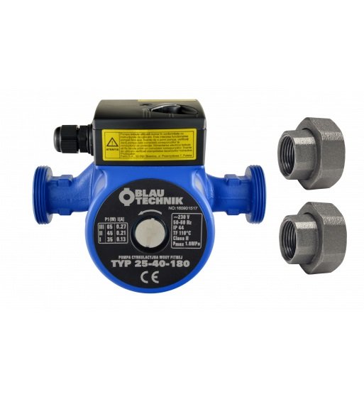 Pompa de circulatie apa potabila Blautechnik  32-60-180, racorduri incluse, inaltime maxima pompare 6 m - imagine principală