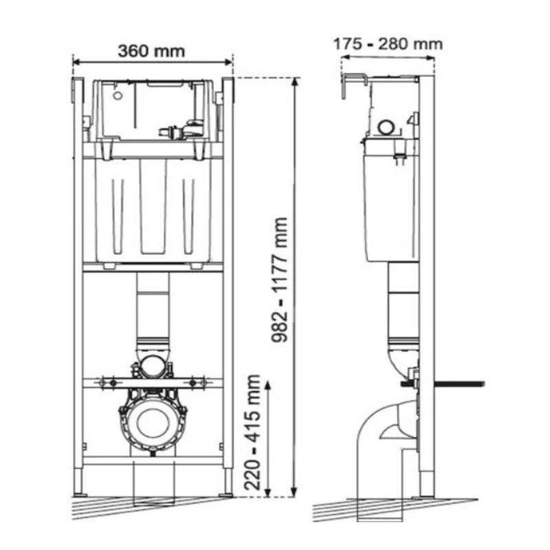 Set rezervor incastrat WC, robinet flotor, racord evacuare, Wirquin Initio Esentie - imagine 2