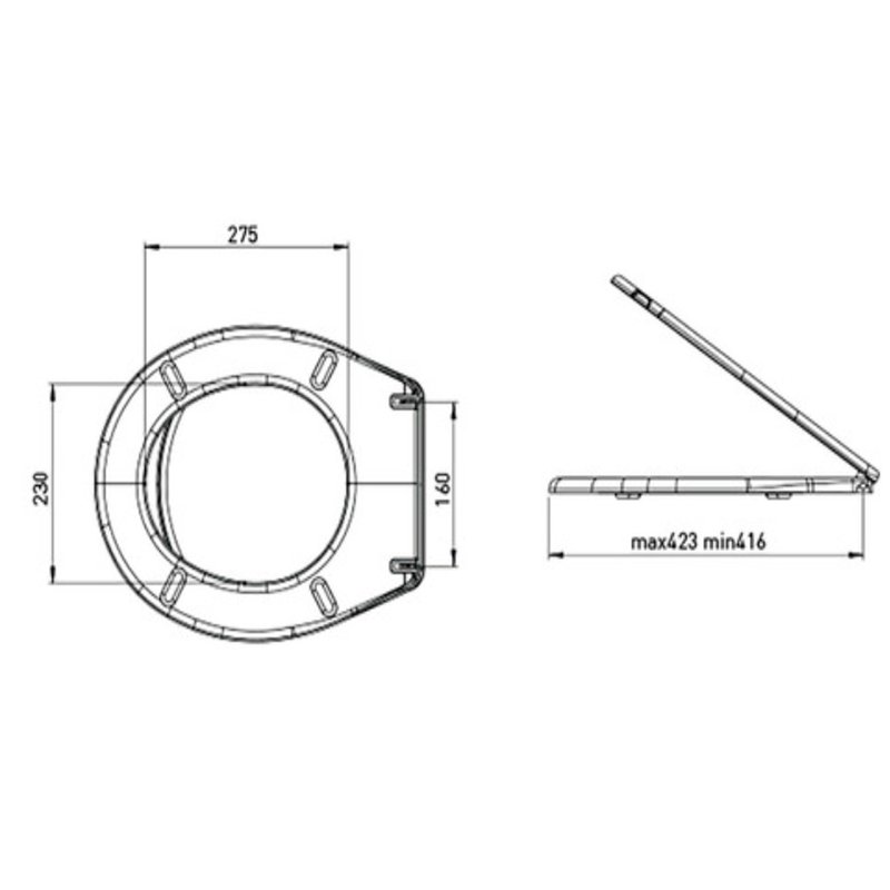 Capac WC din polipropilena, inchidere simpla, Wirquin - imagine 2