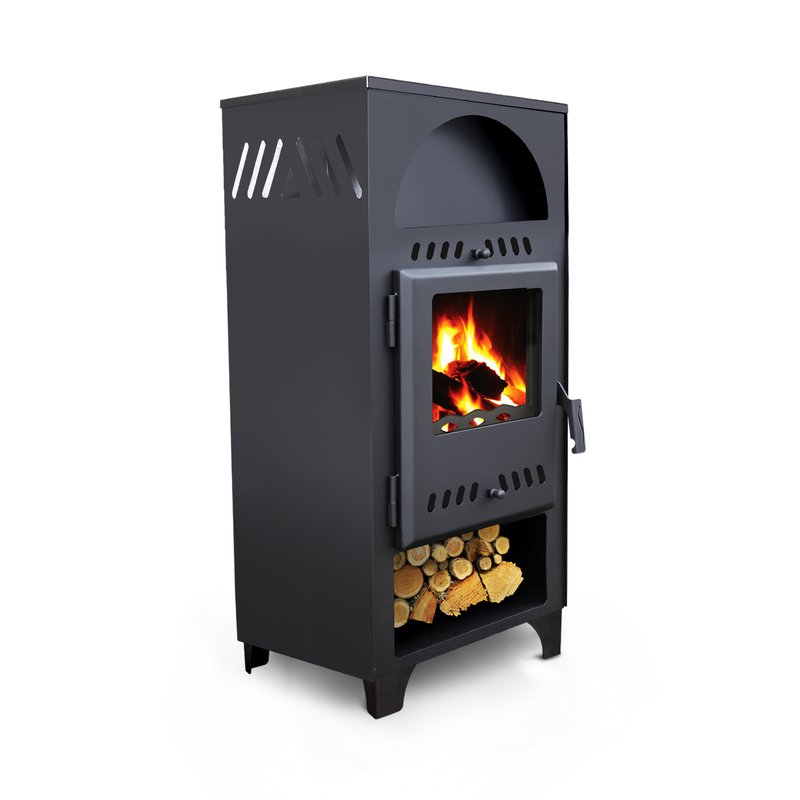 Soba (semineu) pe lemne si brichete, patrat, 7 kW, Kalde - imagine 2