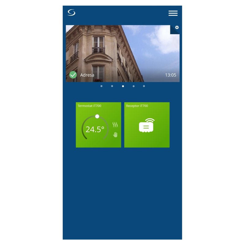 Termostat ambient Salus, controlat prin internet, IT 700, LCD, cu Wi-Fi - ecran principal