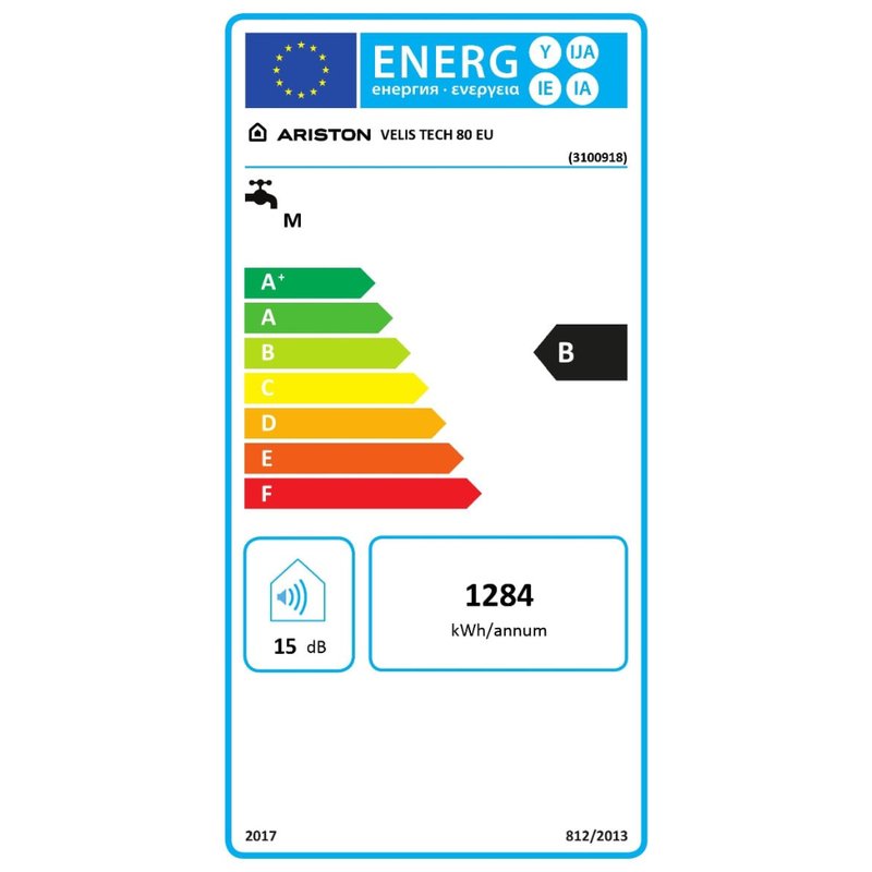 Boiler electric Ariston Velis Tech 80 EU, 80 litri - clasa energetica