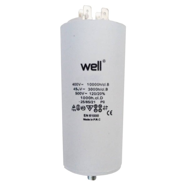 Condensator pornire motor Well MOTCAP 25uF 400V cu pini - Prompt Service