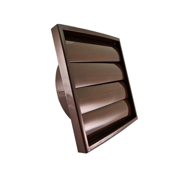 Grila ventilatie rectangulara cu jaluzele gravitationale Dospel KRZ 150 /B, culoare maro - Prompt Service