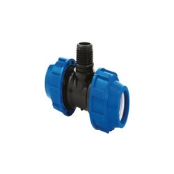 Teu compresiune PeHD 63x2x63 FE, filet exterior