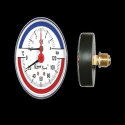 Termomanometru 6 bar, Everline, orizontal