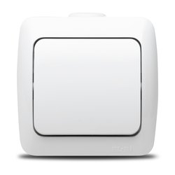 Intrerupator simplu aplicat Elbi Zirve 10A, EL0000447, alb