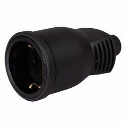 Cupla cauciuc cu contact de protectie, negru, Ipee