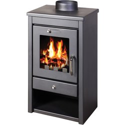 Soba pe lemne, Victoria 05, Deluxe SM, 7 kW, clasa A, camerea de ardere captusita cu samota, negru
