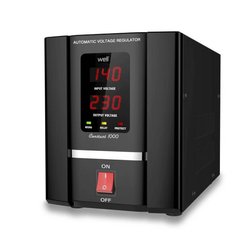 Stabilizator automat de tensiune cu servomotor Well 1000VA, AVR-SRV-CONSTANT1000-WL, Protectie la Tensiune scazuta, Supratensiune, Supraincalzire, Scurt Circuit